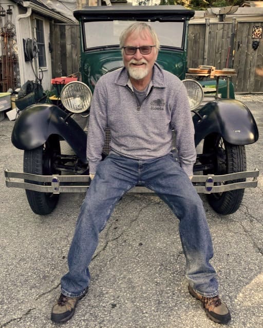 Doug Evans in front of his Model A.