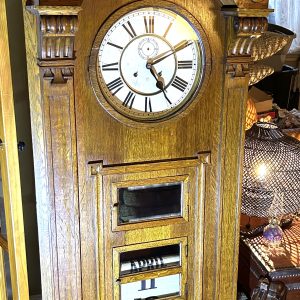 Large Rift Sawn White Oak Institutional Wall Clock