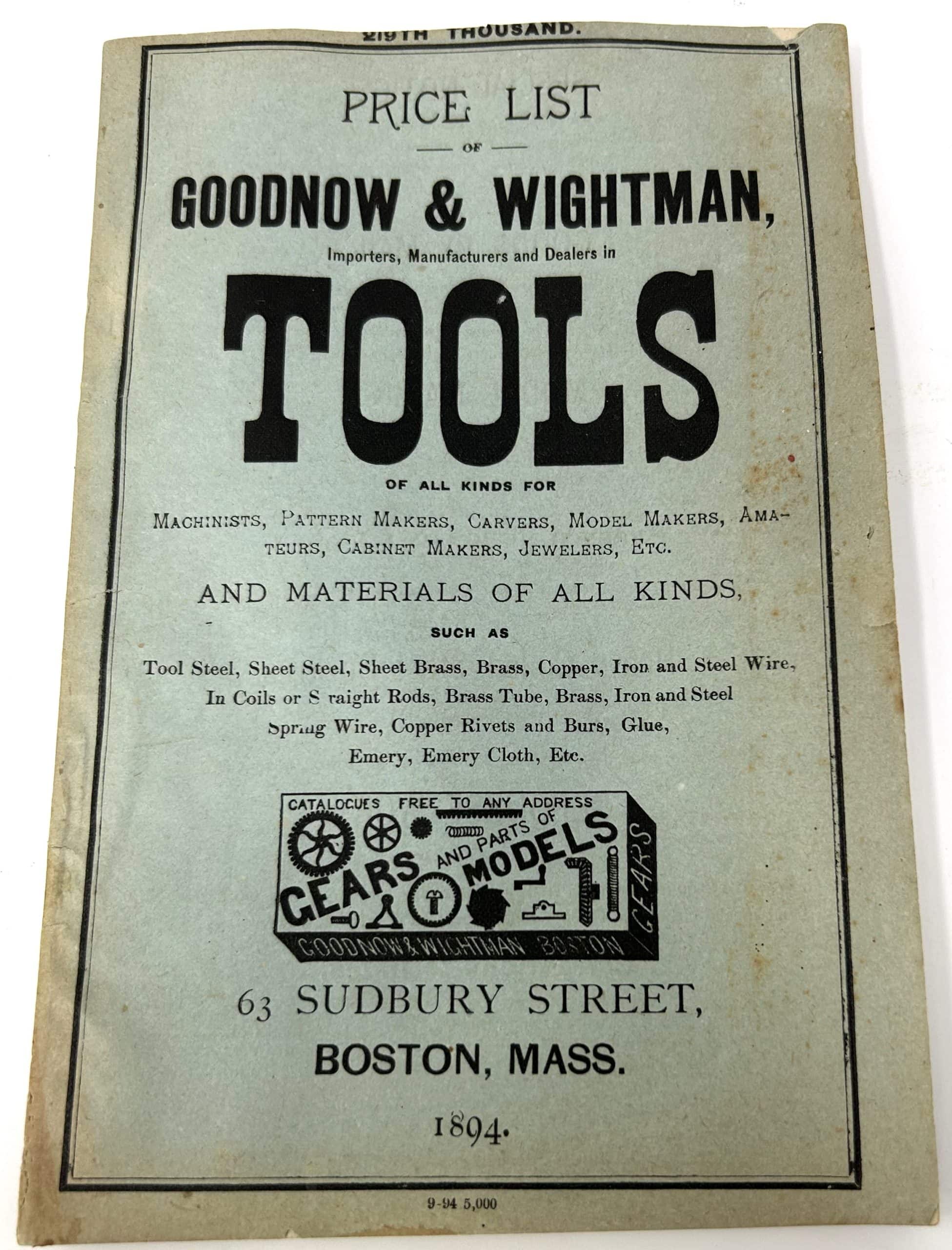 1894 Goodnow & Wightman (Boston) Catalogue