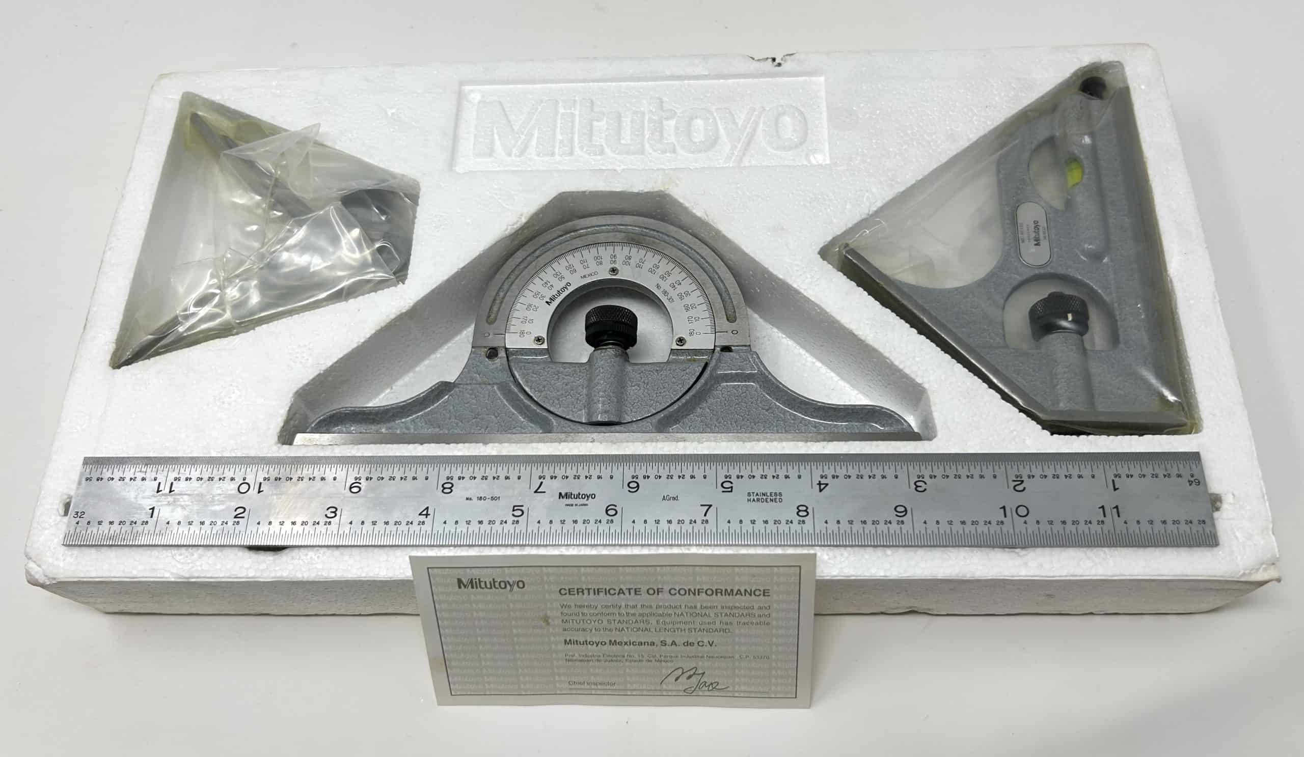 Mitutoyo 180-905 4-Piece Combination Square Set