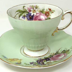 Foley Bone China Cup and Saucer - Green Tones